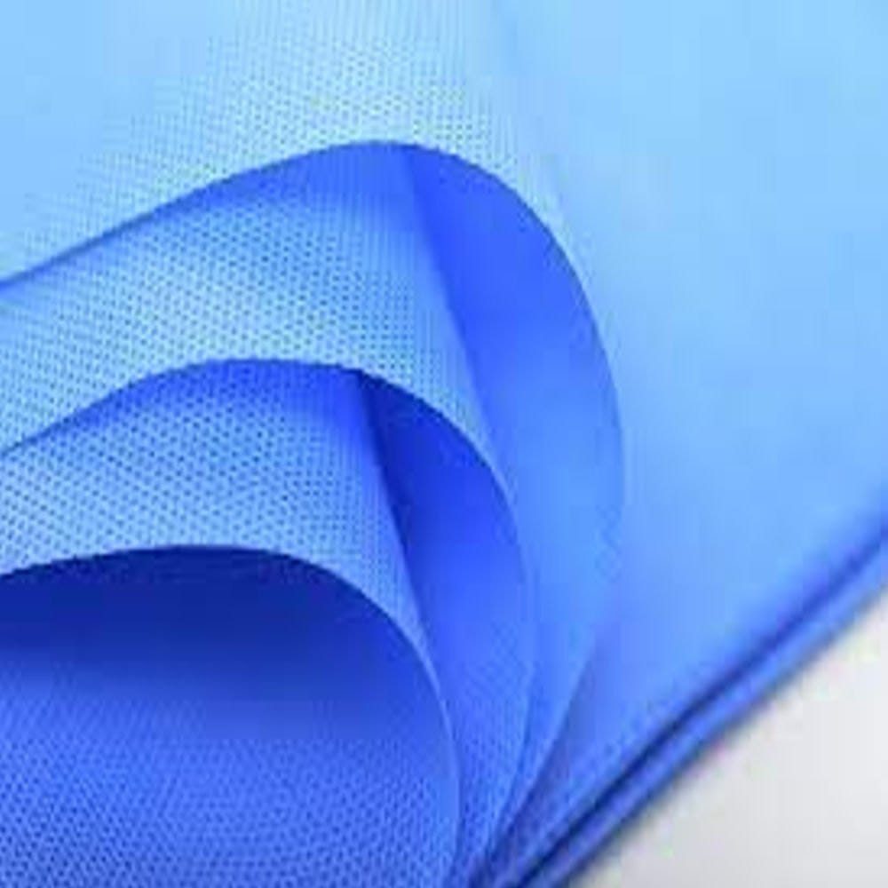 Blue spunbond non-woven fabric folds