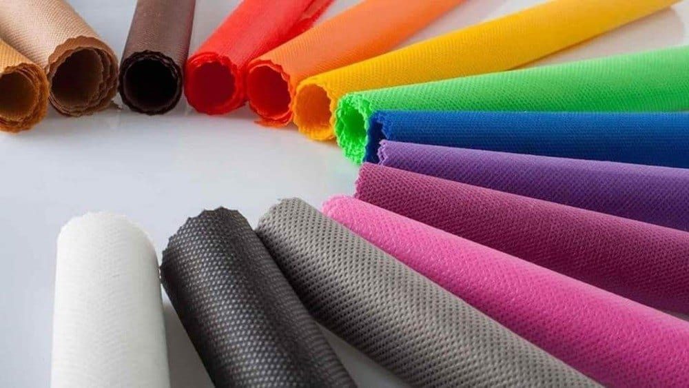 Fabric rolls in a range of colours